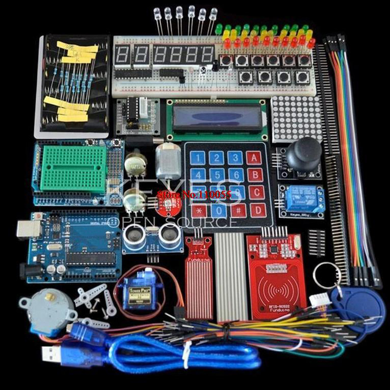 Arduino Uno R3 用スターターキット - Uno R3 ブレッドボードとホルダー ステップモーター/サーボ/1602 LCD/ジャンパーワイヤー/UNO R3