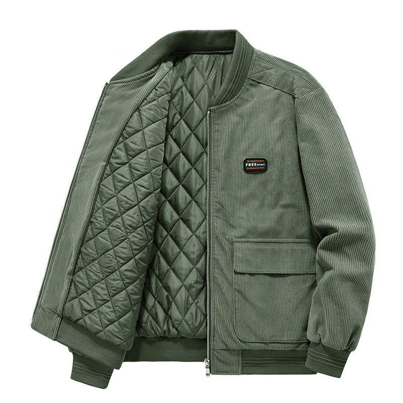 メンズ冬ジャケット毛皮の襟コート上着服フリースコーデュロイジャケットメンズウインドブレーカー厚く暖かい男性パーカー 2023