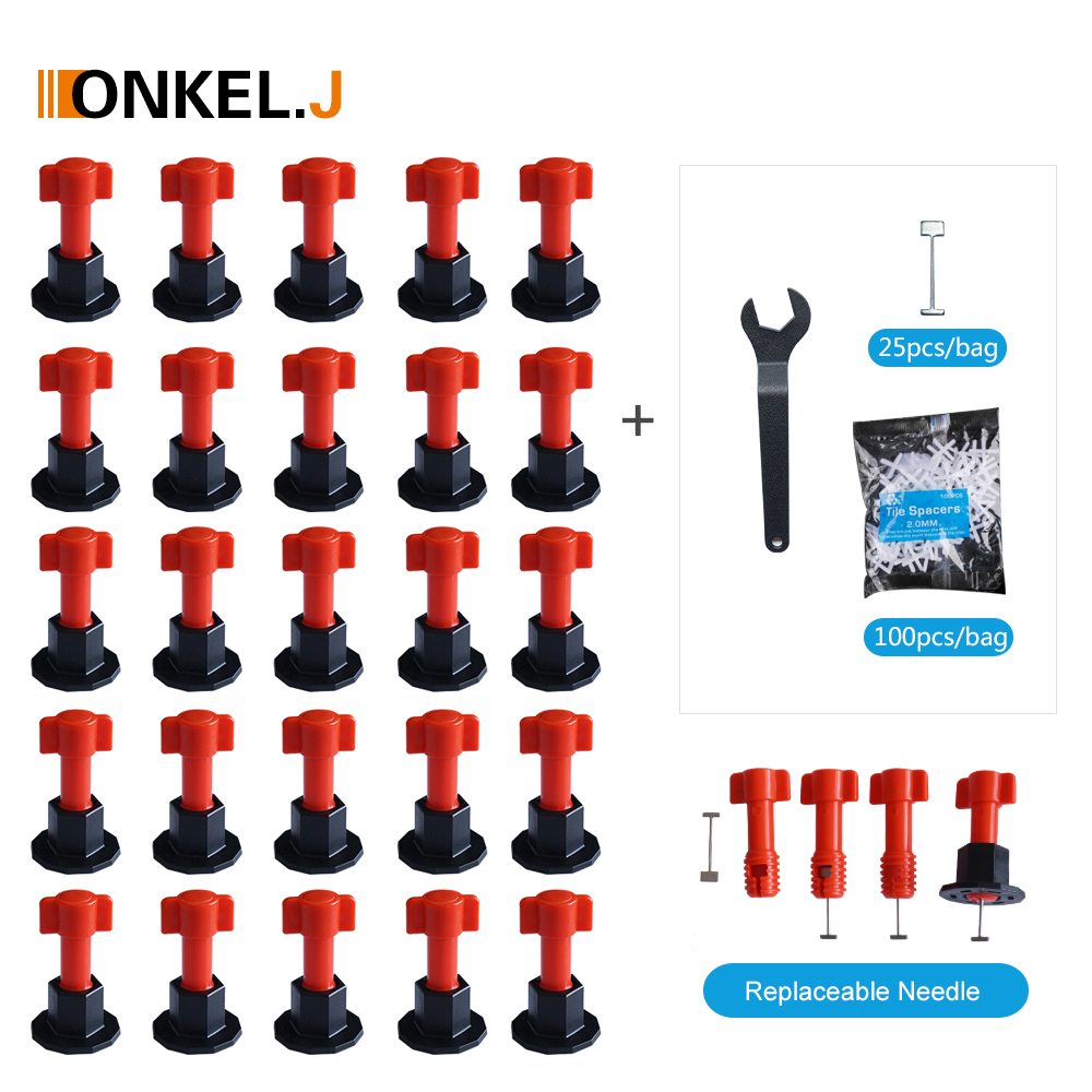 ONKEL.J 再利用可能な壁タイル レベリング システム ツールキット レベラー ウェッジ タイル スペーサー フローリング用 壁タイル キャレレージ レベリング システム