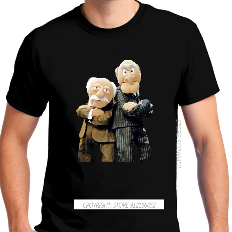Statler と Waldorf 黒 Tシャツ服送料無料ファッション綿 100% 良質ブランドコットンシャツスタイルクールシャツ