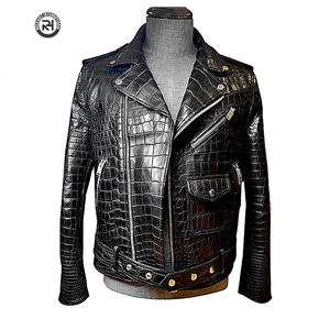 Winter Printed Zipper Men's Formal Leather Jacket Custom-Made Windproof and Waterproof Motorcycle Jacket