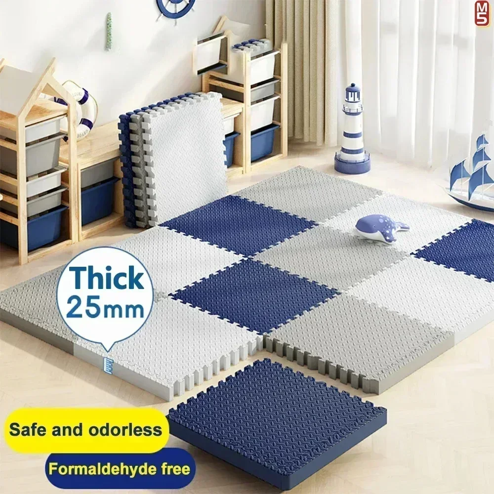 8 ピース/厚さ 2.5 センチメートル滑り止めベビーハイハイプレイマット子供部屋用防音パズルジムマットと環境に優しいパズルマット