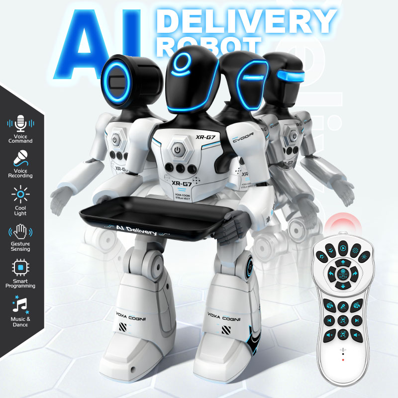 2.4 グラム AI スマート配達ロボットジェスチャー音声制御録音プログラミング LED ダンスロボットクリスマスおもちゃギフト子供のため