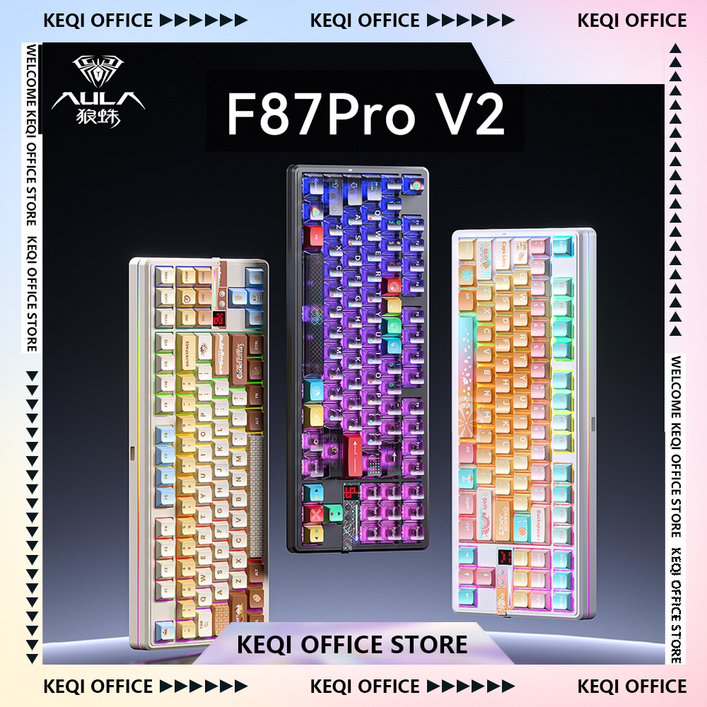 AULA F87 Pro V2 メカニカルキーボード 3 モードワイヤレス 12000mAh 長いバッテリー寿命ホットスワップ RGB Customi E スポーツキーボード PC ゲーム