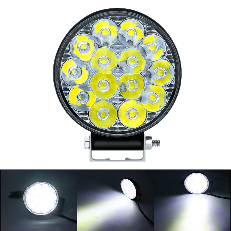 LED ミニラウンド 14 ライト 42W 作業支援改造オフロード車ヘッドライト