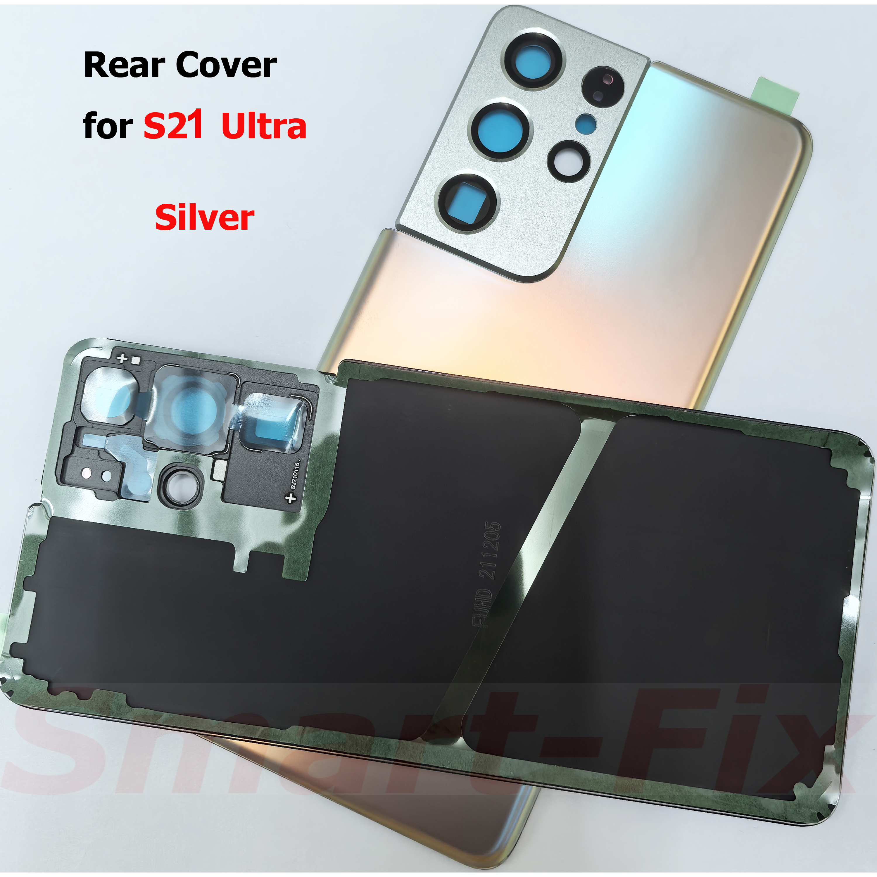 (新品)O-E-M 裏蓋バッテリーカバーケースガラスバッテリードアバックガラスリアハウジングリアカバー SM-S21 Ultra 5G 21ULTRA S21U 用
