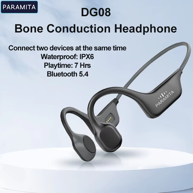 PARAMITA リアル骨伝導ヘッドフォン Bluetooth ワイヤレスイヤホン 防水スポーツヘッドセット マイク付き トレーニング ランニング用