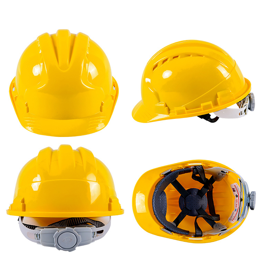 建設安全ヘルメットハードハット ABS 厚く抗強力なローリング調整可能な 8 点サスペンション工業用クライミング