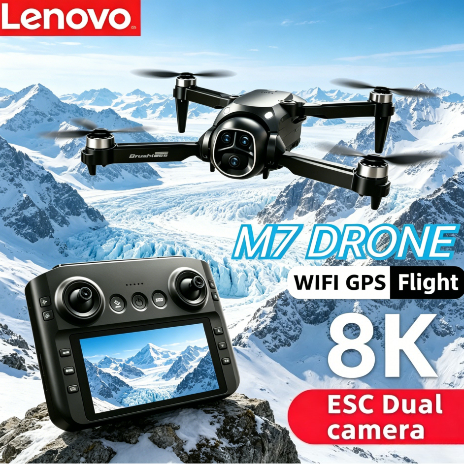 Lenovo M7 RC Drone 8K 4K Camera 5G WiFi FPV Professional Aerial Photography Foldable Portable Obstacle Avoidance Quadcopter UAV