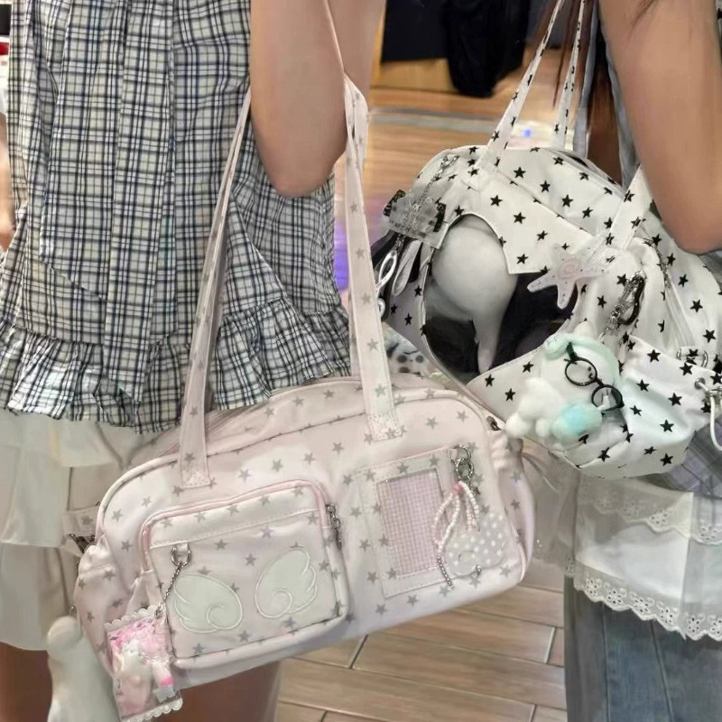 2025 スターエンジェル Y2K 韓国 Sle 新デザイン Jk 大 Capaci シングル Oulder クロスボディバッグ女性のためのカジュアル純粋なレジャーユースバッグ