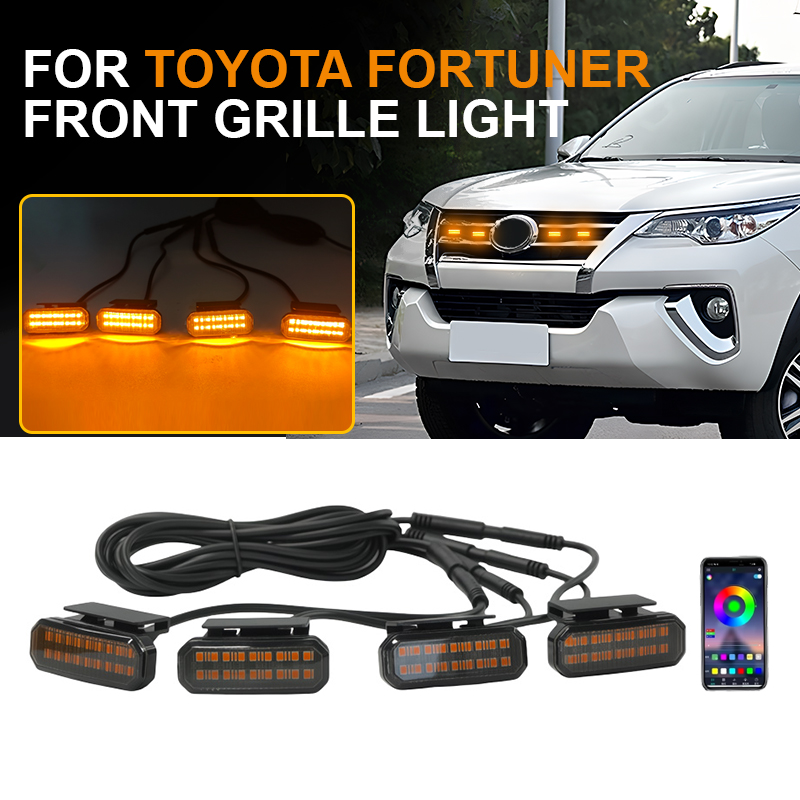 トヨタ FORTUNER18 LED フロントグリルライト車デイタイムランニングライトホイール眉毛ランプピックアップオフロード 12V