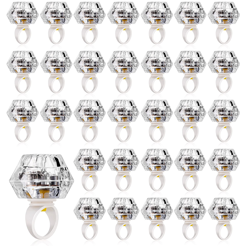 12-48 個のフラッシュリングダイヤモンド LED ライトアップリング 3 モード独身パーティーの記念品ブライダルシャワー結婚披露宴用品