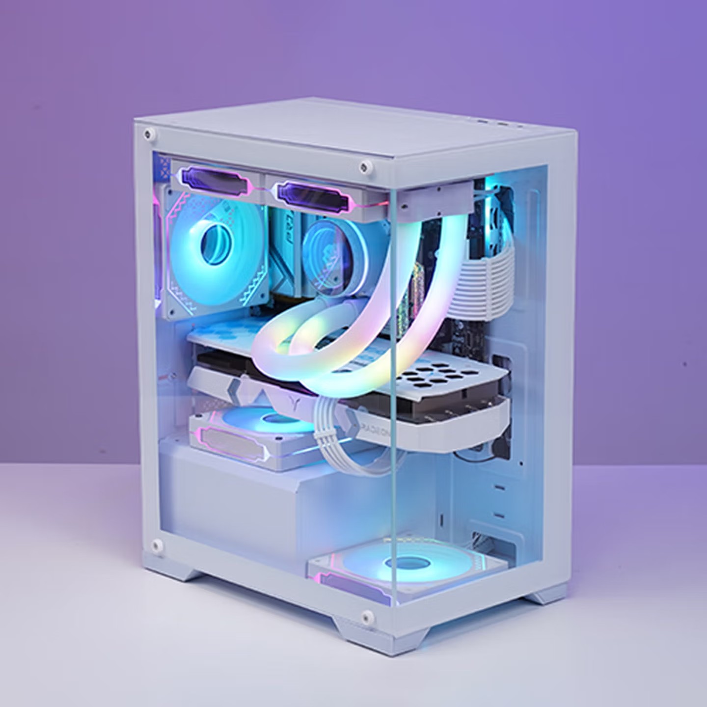 WJCOOLMAN プリズム ミニ オーシャン ビュー ルーム コラムなし コンピュータ ケースは MATX マザーボード / 240 水冷をサポート