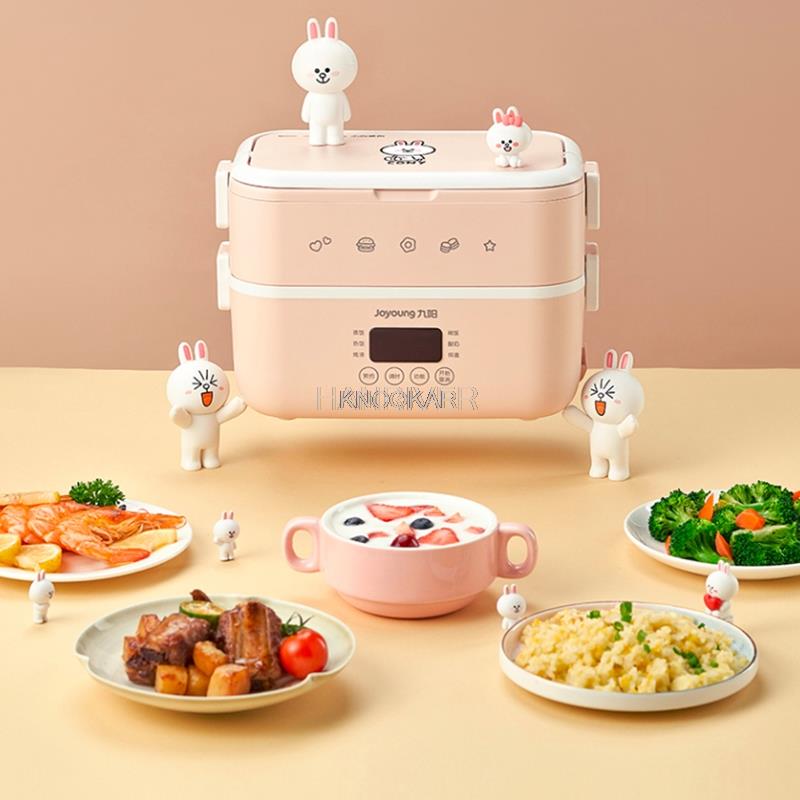 220V 2 層ポータブル電気加熱炊飯器家庭用ミニ 1.5L 電気マルチ炊飯器旅行オフィス用