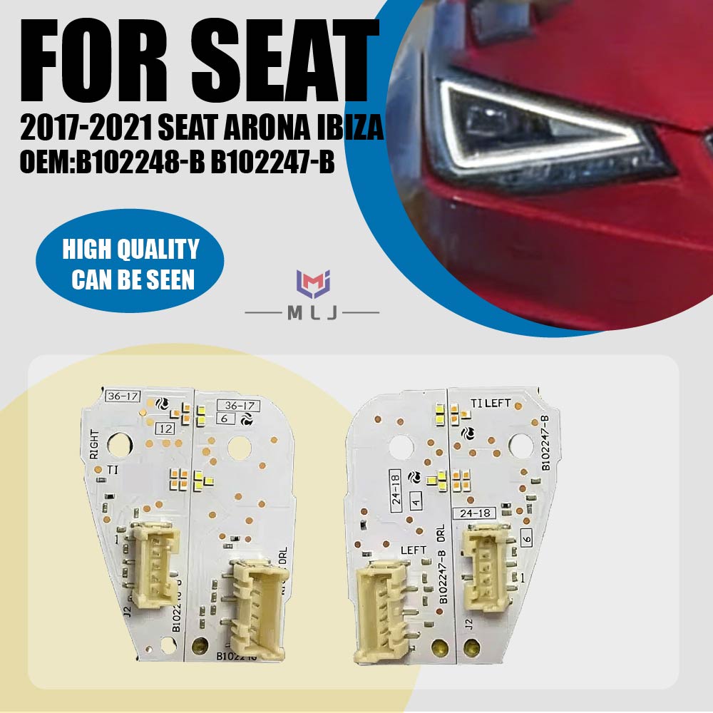 B102248-B B102247-B ホワイトエンジェルアイ DRL ターンシグナルボード 2017-2021 シートアロナイビサ LED ヘッドライトデイタイムランニングライト