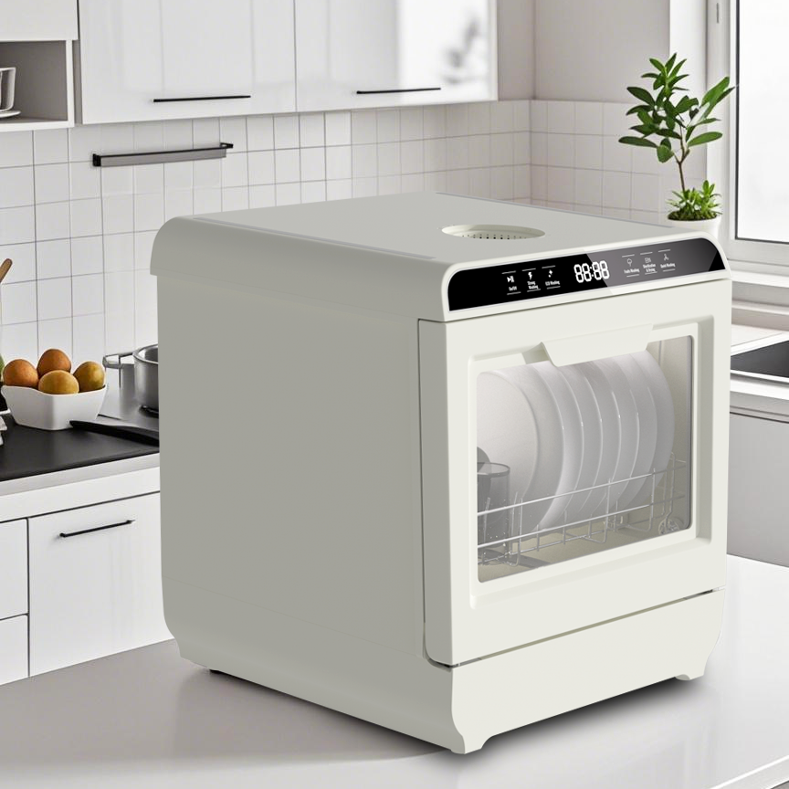 ポータブルスマートミニ食器洗い機家庭用キッチン用電気加熱UV乾燥6-8場所設定容量