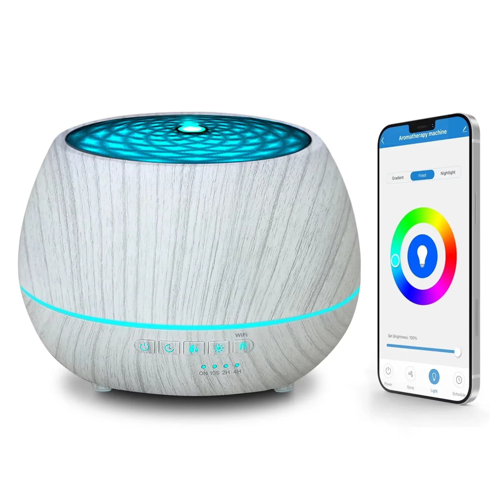 500 ミリリットルエッセンシャルオイルアロマディフューザースマート WiFi 空気加湿器サポート Tuya Alexa Google ホーム 7 カラフルな LED ライトアプリ制御