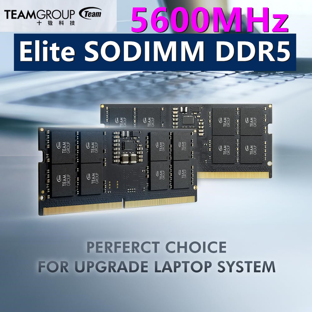 TEAMGROUP Elite SODIMM DDR5 32GB 16GB 5600MHz (PC5-44800) CL46 Non-ECC Unbuffered 1.1V 262ピン ノートパソコン用メモリモジュール RAM
