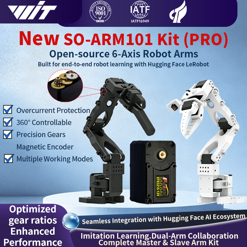 SO-ARM101 低コストオープンソース AI 6 軸ロボットアームサーボモーターキットプロ LeRobot ハグフェイスプロジェクト DIY ロボット開発者用