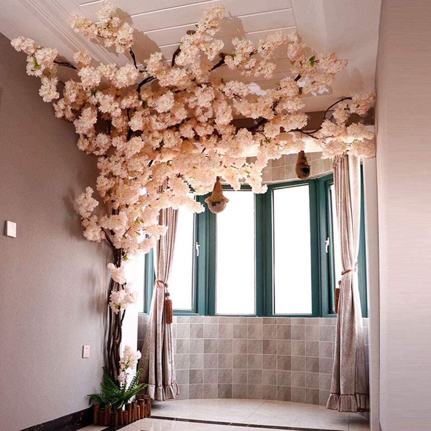 人工桜の木の装飾 桜のつる シャンパン 日本の桜の装飾 屋内屋外結婚式用