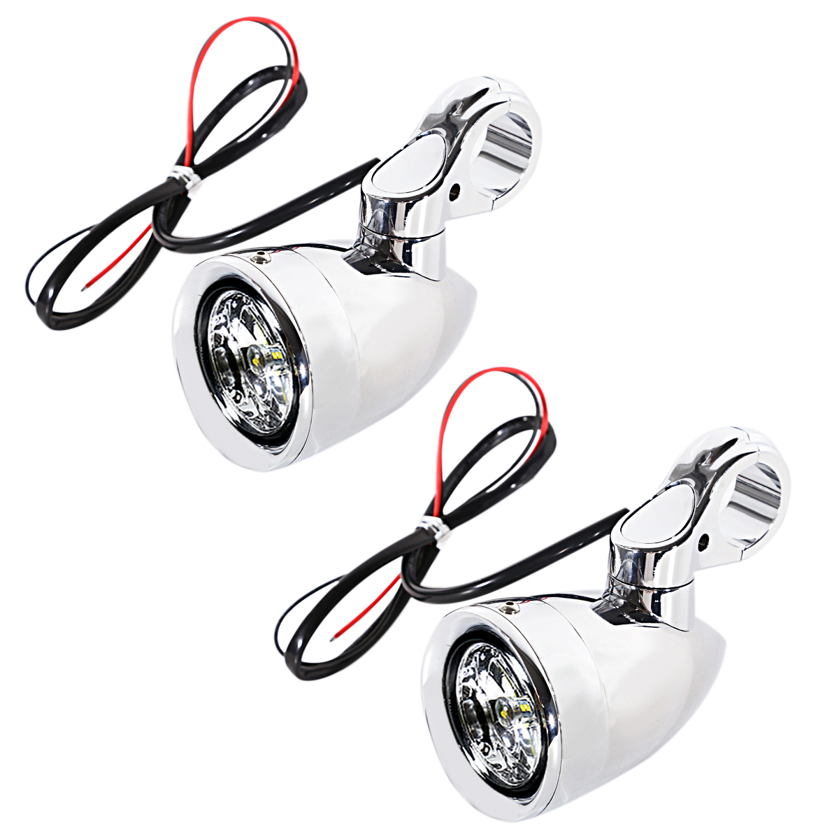 クローム LED 補助ライトキットユニバーサルオートバイハーレーツーリングストリートグライド FLHX ソフテイルと 1 1/4 32 ミリメートルエンジンガード