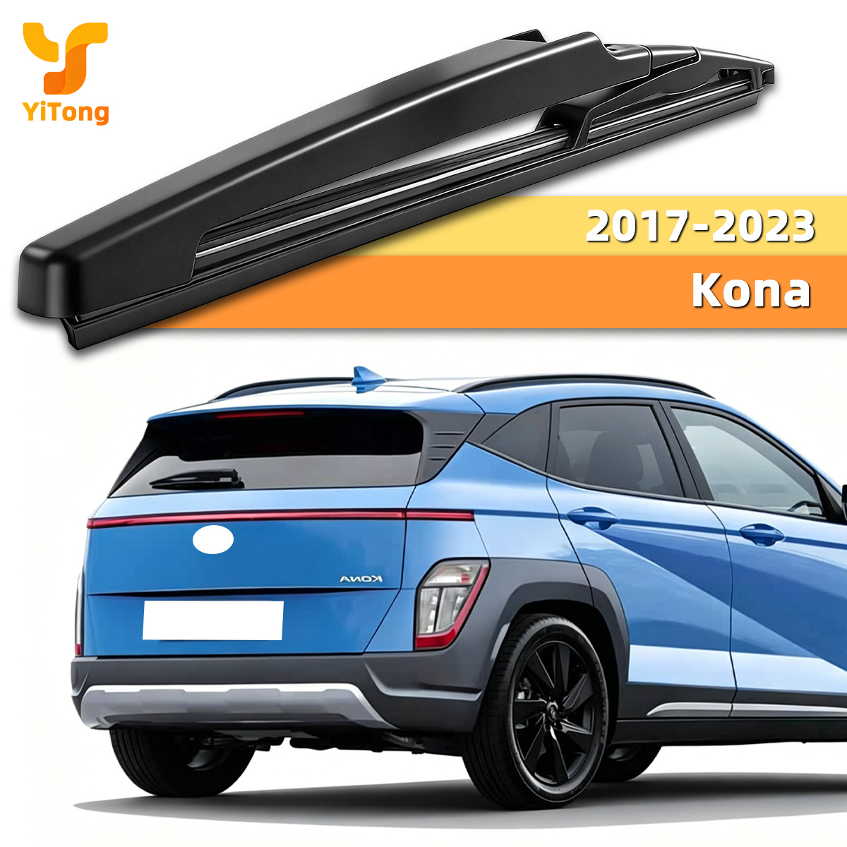 ヒュンダイコナ 2017-2023 リアフロントガラスワイパーブレード天然ゴムストリップスムーズな拭き取り全天候使用自動車部品