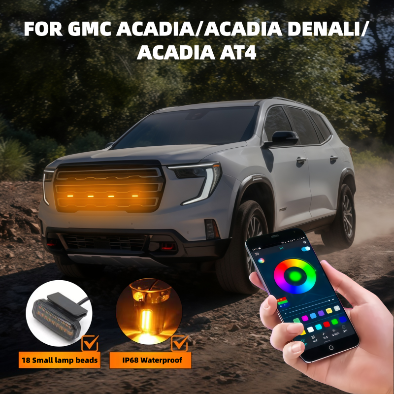 LED フロントグリルライト GMC アカディア/アカディアデナリ/アカディア AT4 車デイタイムランニングライトホイール眉毛ランプ 12V