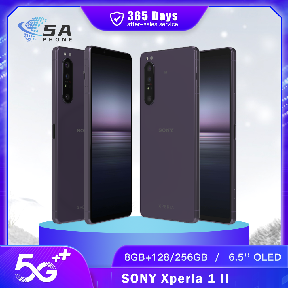 オリジナルソニー Xperia 1 II 1ii XQ-AT51 XQ-AT52 5 グラム携帯電話 NFC 128 ギガバイト/256 ギガバイト 6.5 ''12MP 8MP Snapdragon 865 オクタコアスマートフォン