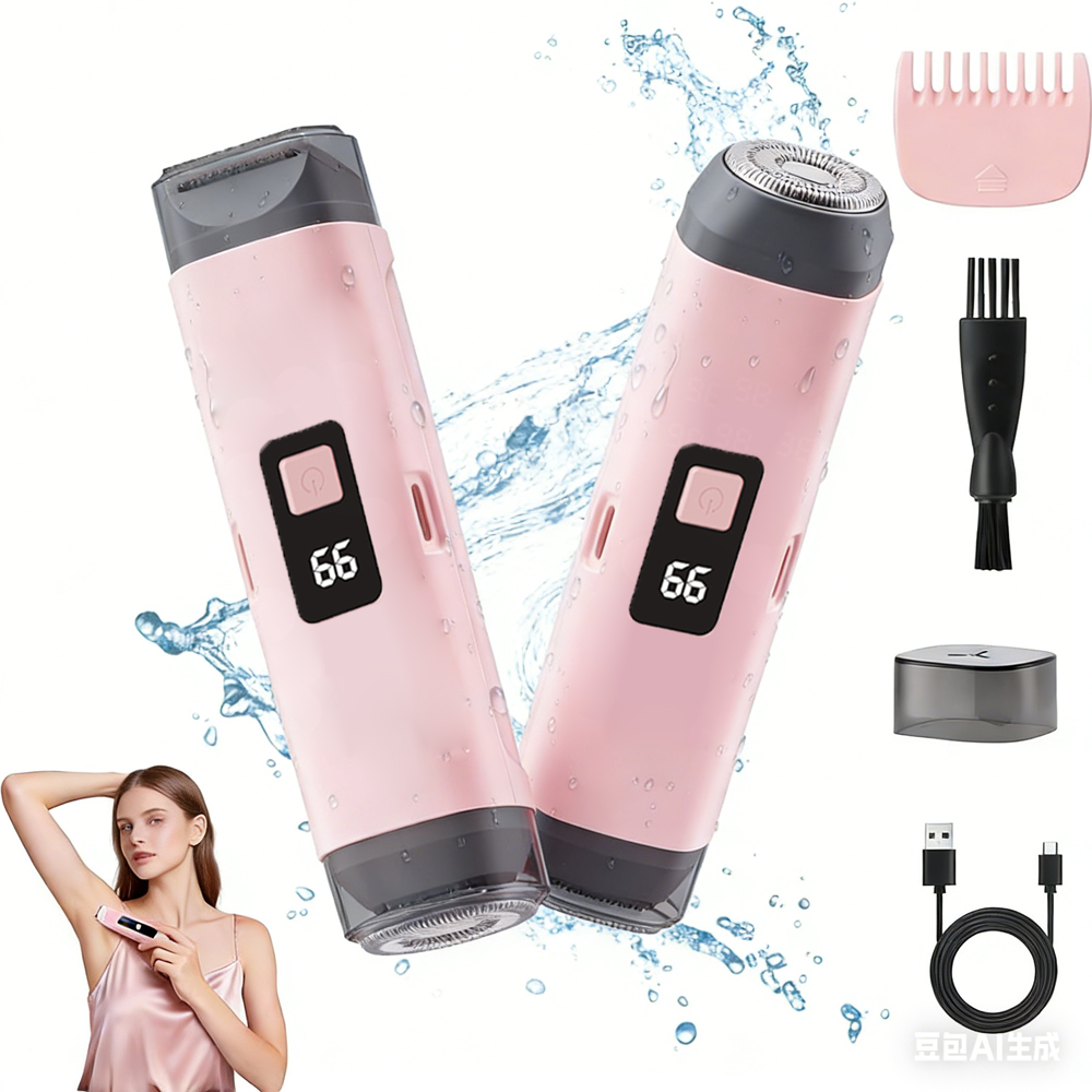 電気シェーバー女性ダブルヘッドデュアル目的女性かみそりボディ脱毛器脚脇の下ビキニ電気脱毛トリマー