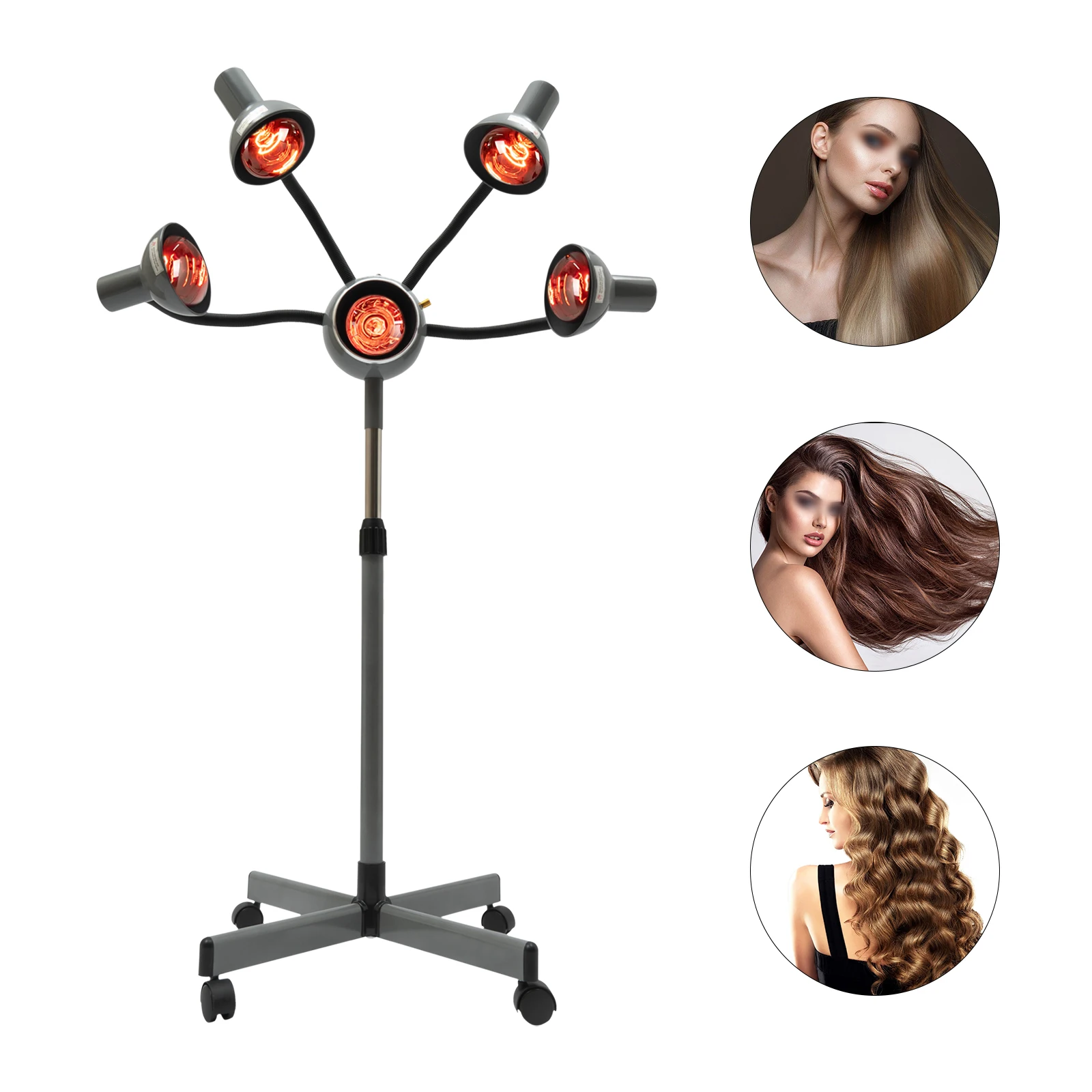 5 ヘッドサロン赤外線ランプ赤外線熱ヘアカラー処理乾燥ヘアケアパーマ染色スチーマー SPA 110V