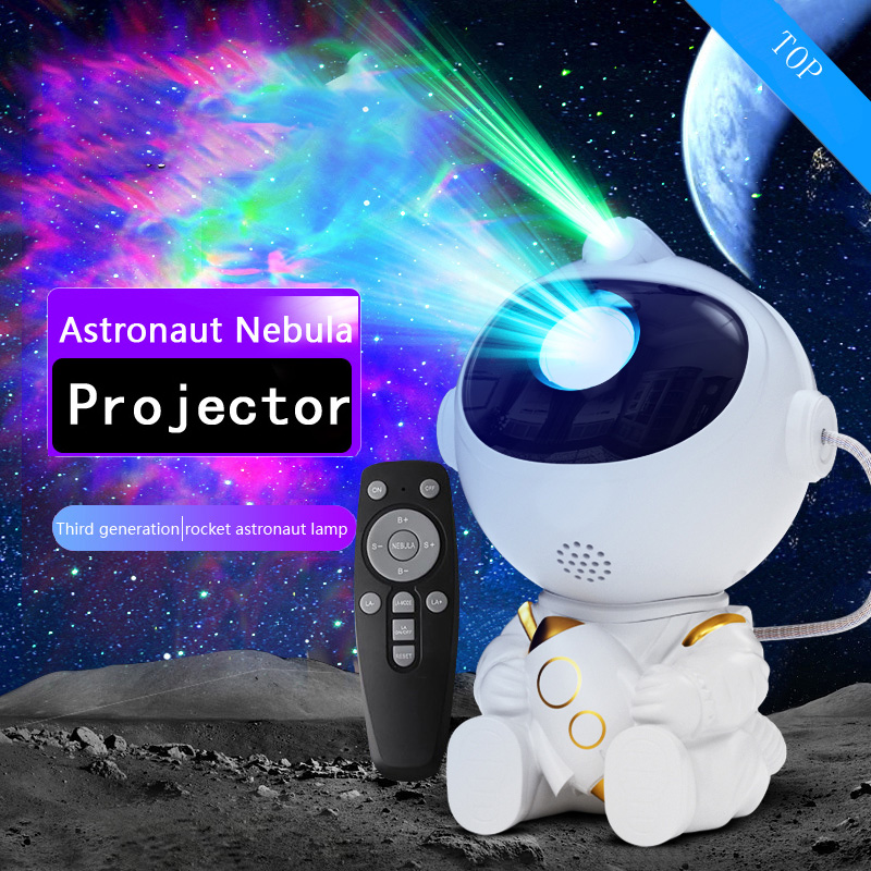 LED スターギャラクシープロジェクターナイトライト宇宙飛行士星空寝室の装飾子供のギフト - LED 雰囲気作成ランプ