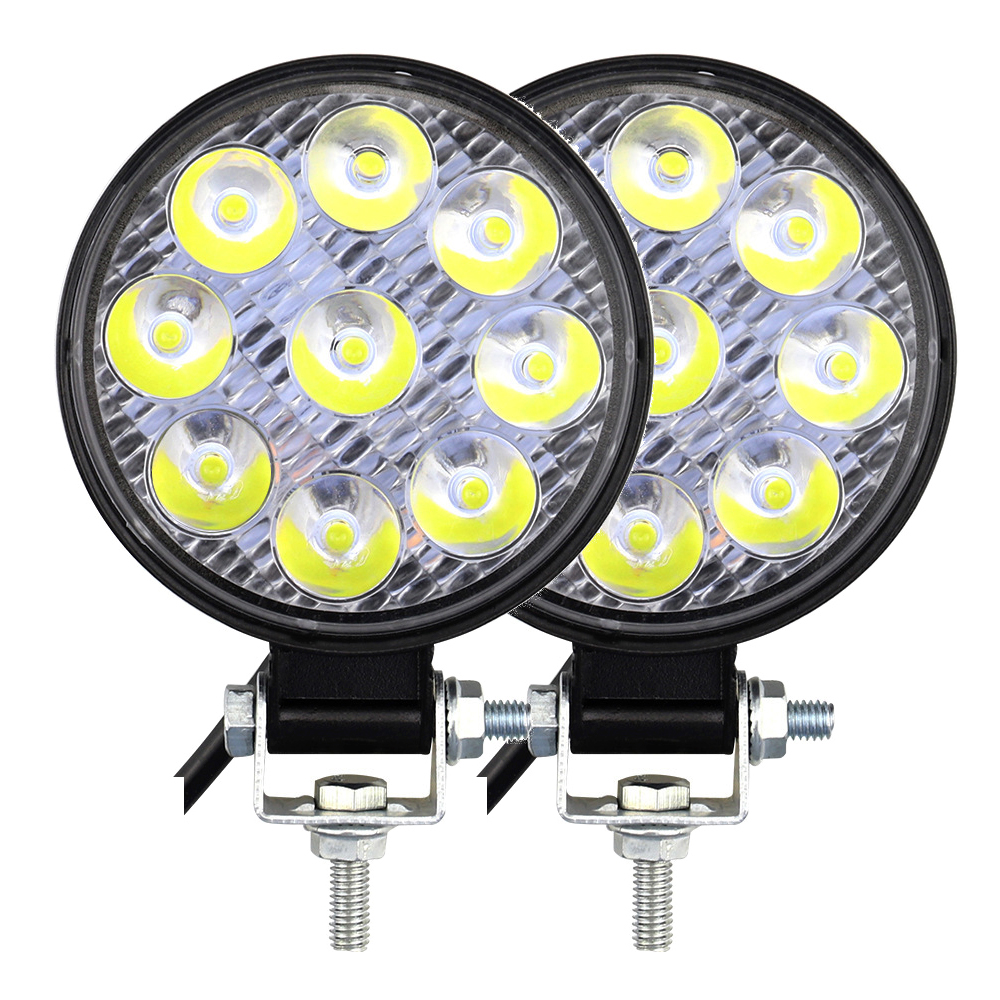 27 ワット 9LED ワークライト LED 車フロントフォグライト 12 V 24 V トラック SUV 4X4 4WD エンジニアリングヘッドライトオフロード LED ラウンドヘッドランプ