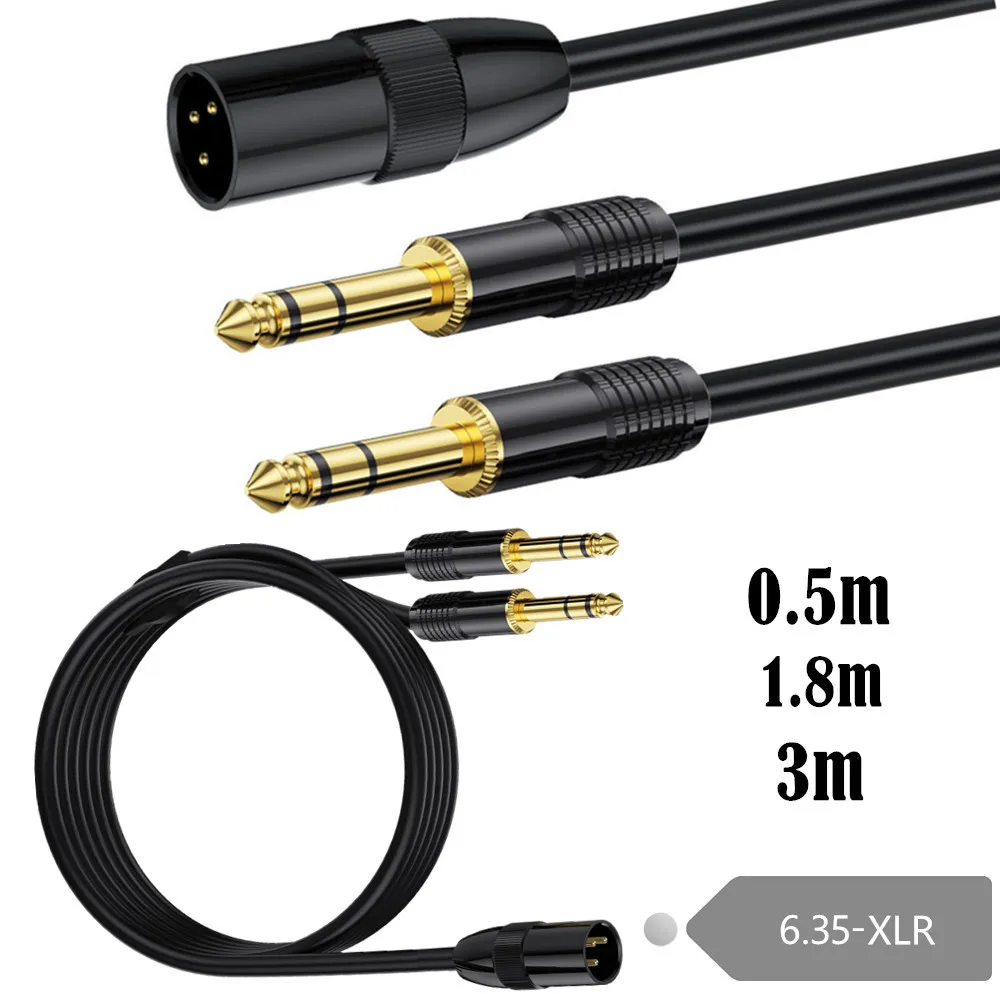 デュアル6.35mm 1/4インチ - XLRマイクケーブル 6.5mmオス - XLRオーディオYスプリッターパッチコード、3ピン - デュアル1/4インチTSオスコンバータ