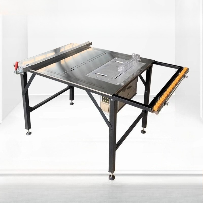 100*80 センチメートル小型多機能プッシュテーブルソーステンレス鋼折りたたみ鋸テーブル切断機木工ワークベンチ