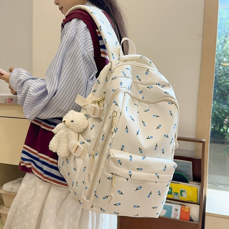 かわいいバックパックガールズファッションスクールバッグ大容量学生通学十代のポータブル旅行収納袋子供のためのランドセル