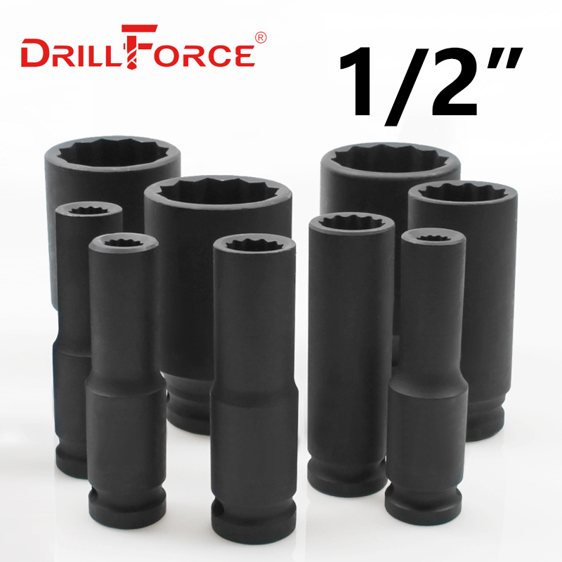 Drillforce 8-41 ミリメートルディープインパクト空気圧ソケットドライバートルクスヘッド 12 ポイント 1/2 "アダプター車の自動車トラックタイヤレンチ修復ツール