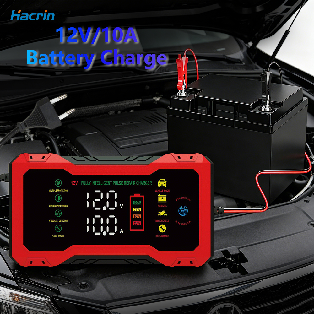 車のバッテリー充電器 12V インテリジェント自動車バッテリー充電器車とオートバイ用電源パルス修理充電器バッテリー充電