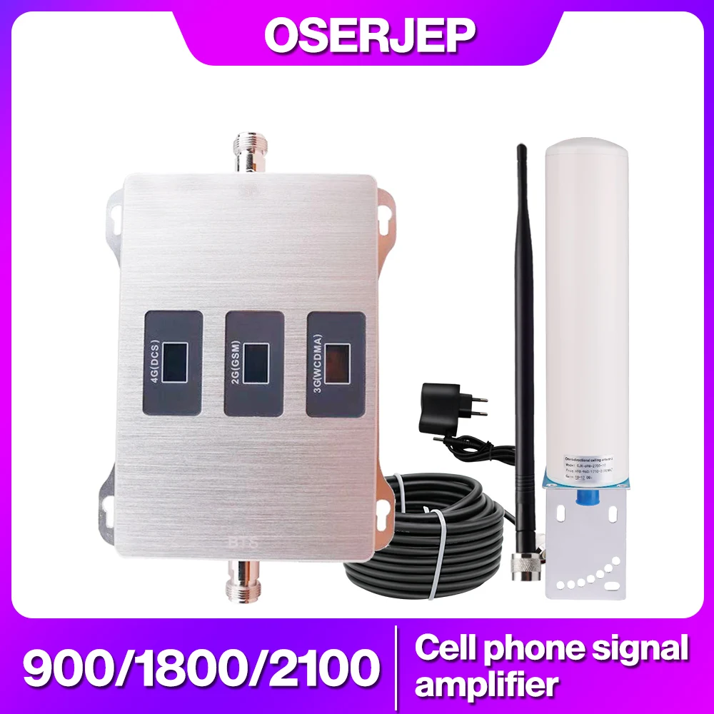 トライバンド 900/1800/2100MHz 2G 3G 4G リピータ GSM WCDMA UMTS LTE ブースター Band8/3/1 900/1800/2100 アンプ 360 オムニアンテナ