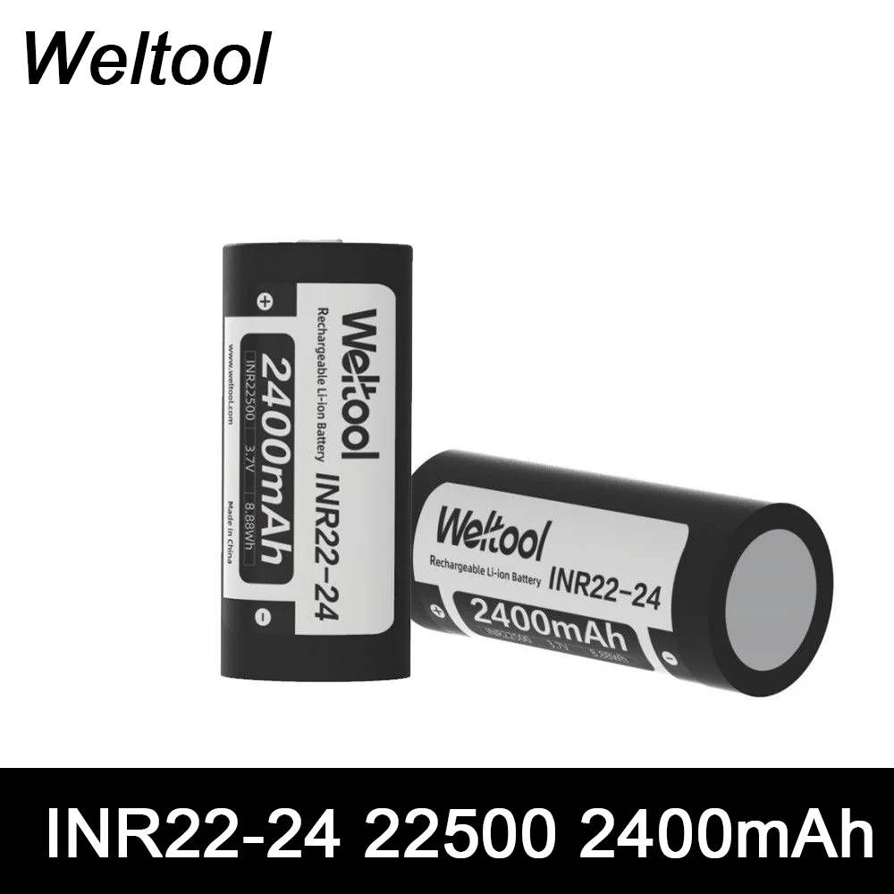 Weltool 懐中電灯用 22500 リチウムイオン 2400mAh 充電式バッテリー INR22-24