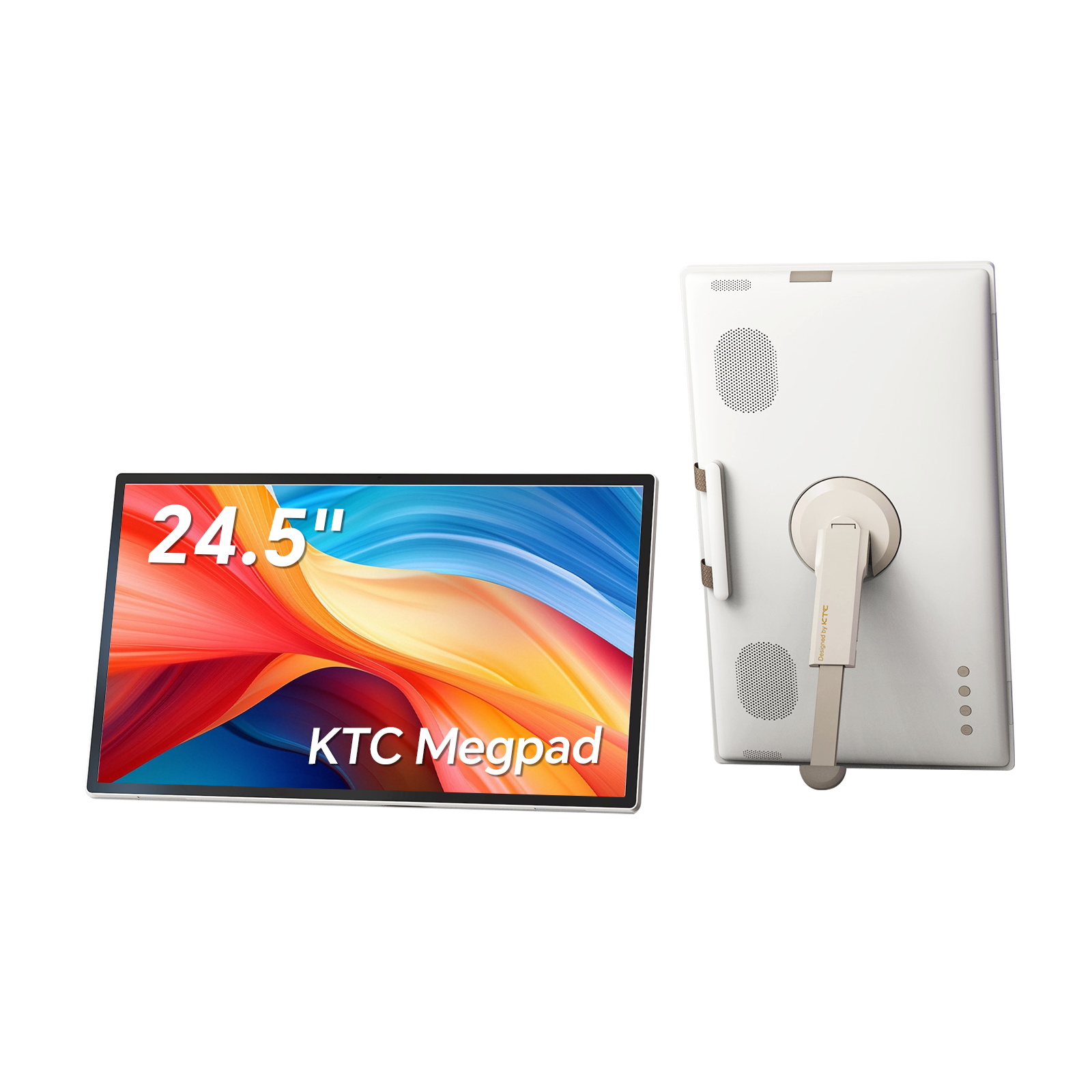 KTC 25 インチ MegPad ポータブル TV タッチスクリーン モニター 1080p、Android 14 Google EDLA 認定、カメラ付き