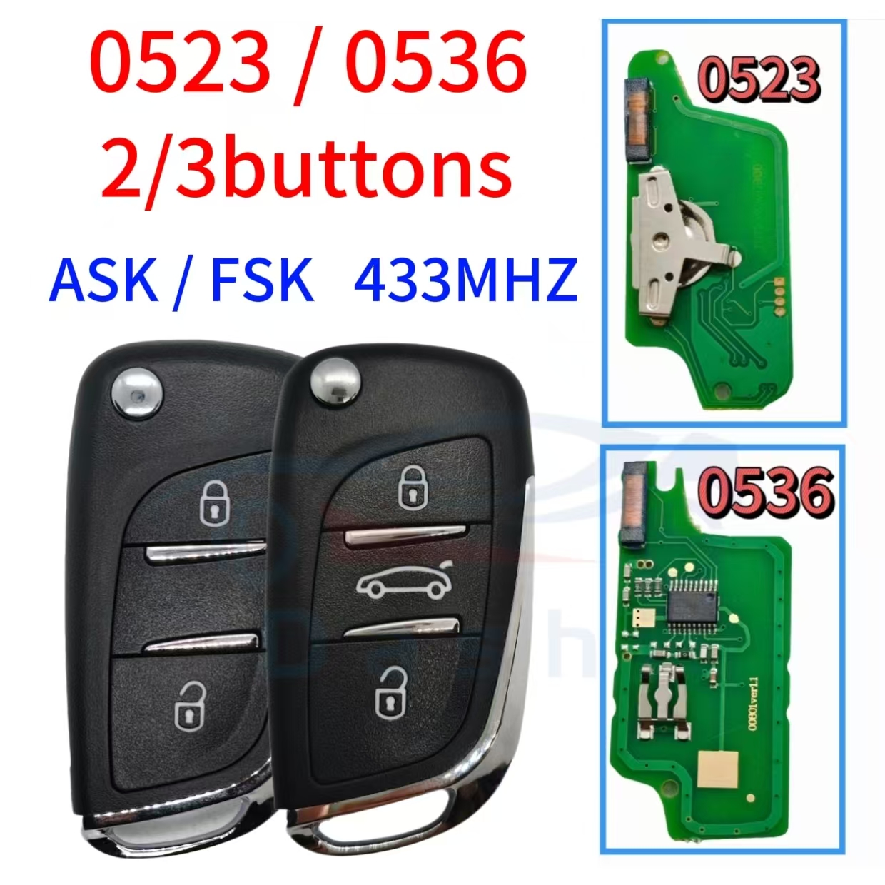 Da Shi プジョー 107 207 307 308 CE0536/0523 シトロエン C4 C5 C6 C8 Xsara Picasso 2 3 ボタンリモート車のキー ASK/FSK 434Mhz