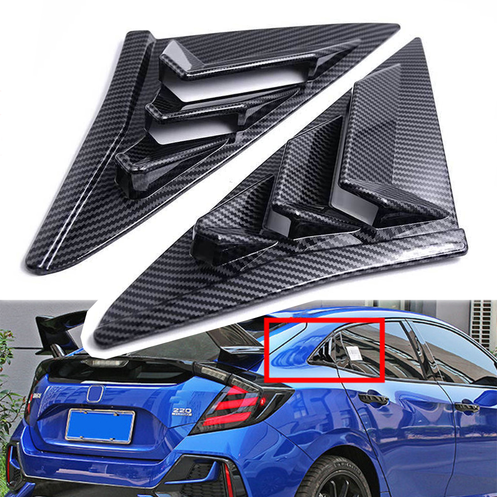 ホンダリアサイドウィンドウルーバーシャ​​ッター ABS エアベントスクープシェードシャッターカバートリムシビックタイプ R ハッチバック 2019-2021