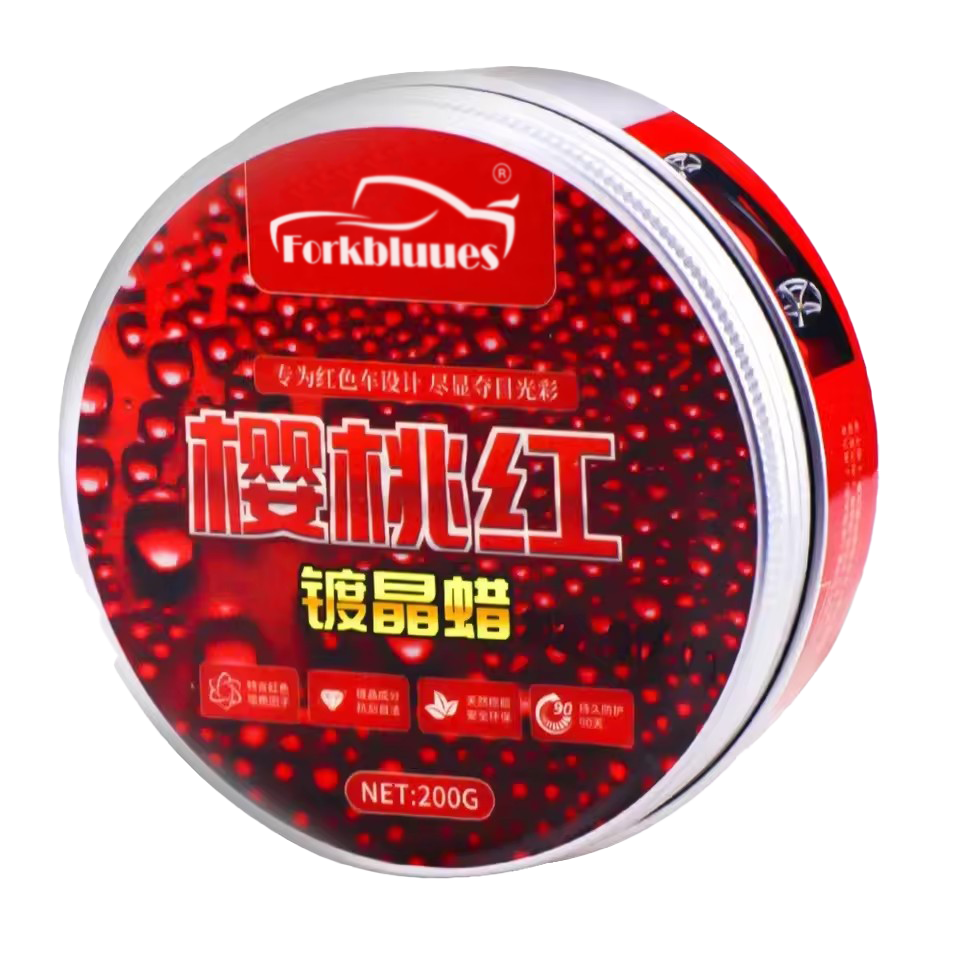 赤色車用ワックスクリスタルメッキセットハードオートワックスペイントケアコーティング小さな傷修理カーポリッシャーとスポンジ
