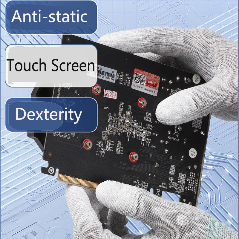 NMSafety 12 ペア静電気防止 ESD 安全作業手袋滑り止めナイロンカーボン強化グリップと保護