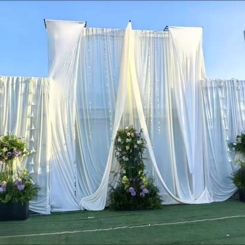 10 メートルファンタジーミルクシルクストレッチ生地の布結婚式のアーチフラワーウォール企業イベント写真の背景ドレープ装飾
