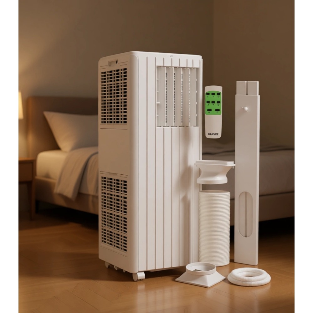 8000 BTU ポータブルエアコン、350 平方フィートをカバー、3-in-1 冷却除湿ファン、静かな動作、省エネ