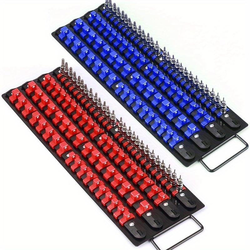80ソケット収納トレイレールラックホルダーセット1/4 3/8 1/2ソケット中型ハンドツール用ソケットソケットラックを整理して保管