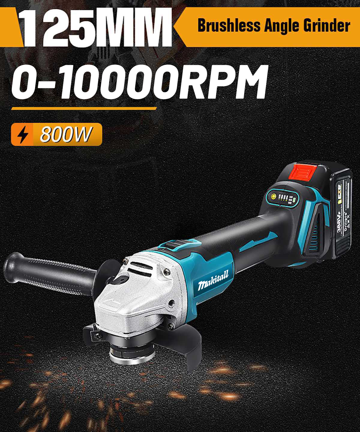 21V ブラシレスアングルグラインダーブラシレス研磨機ハンドヘルド充電式電動工具マキタバッテリーピン