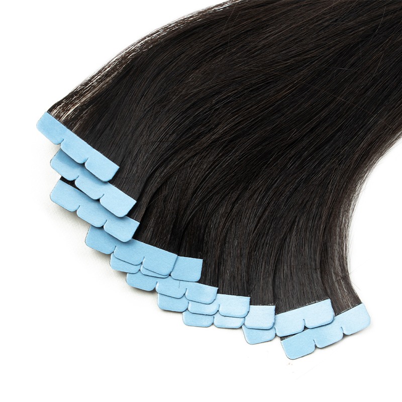 #1 Mini Tape in Hair Extensions Human Hair 3x0.8cm Tiny Interface Tape Ins 360° Movement For Add Side Hair Volume Only 10pcs