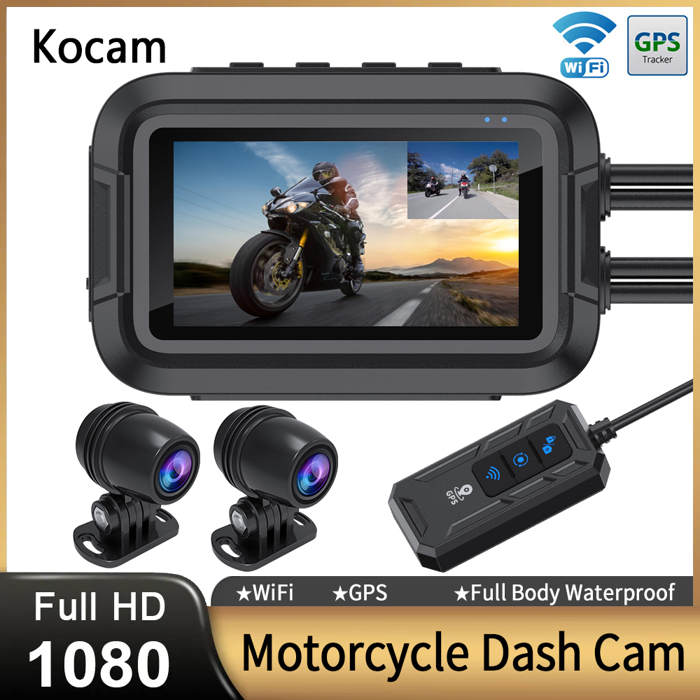 デュアル 1080P オートバイ DVR フルボディ防水モトカメラ WiFi GPS ダッシュカムフロントリア運転ビデオレコーダーブラックボックス